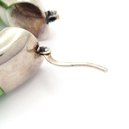 Bottega Veneta Earrings 657438 Leather Silver X Light Green Twisted One Ear Only