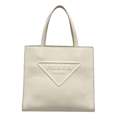Prada Tote Bag White Leather