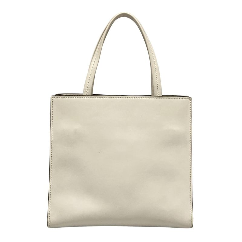 Prada Tote Bag White Leather