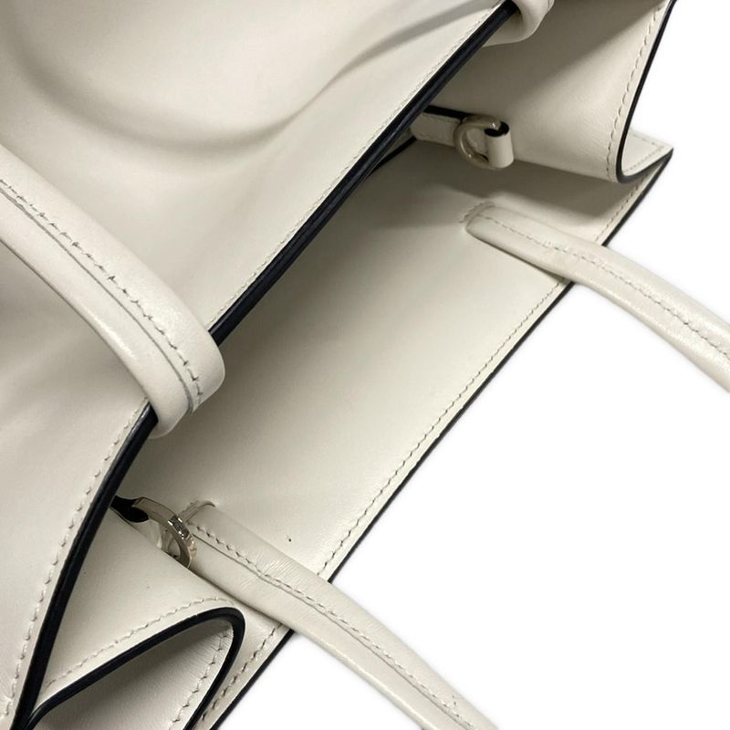 Prada Tote Bag White Leather