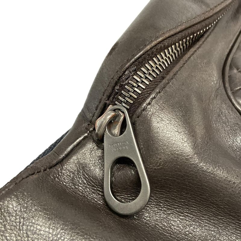 Bottega Veneta Intrecciato Waist Pouch 222310 Dark Brown Leather