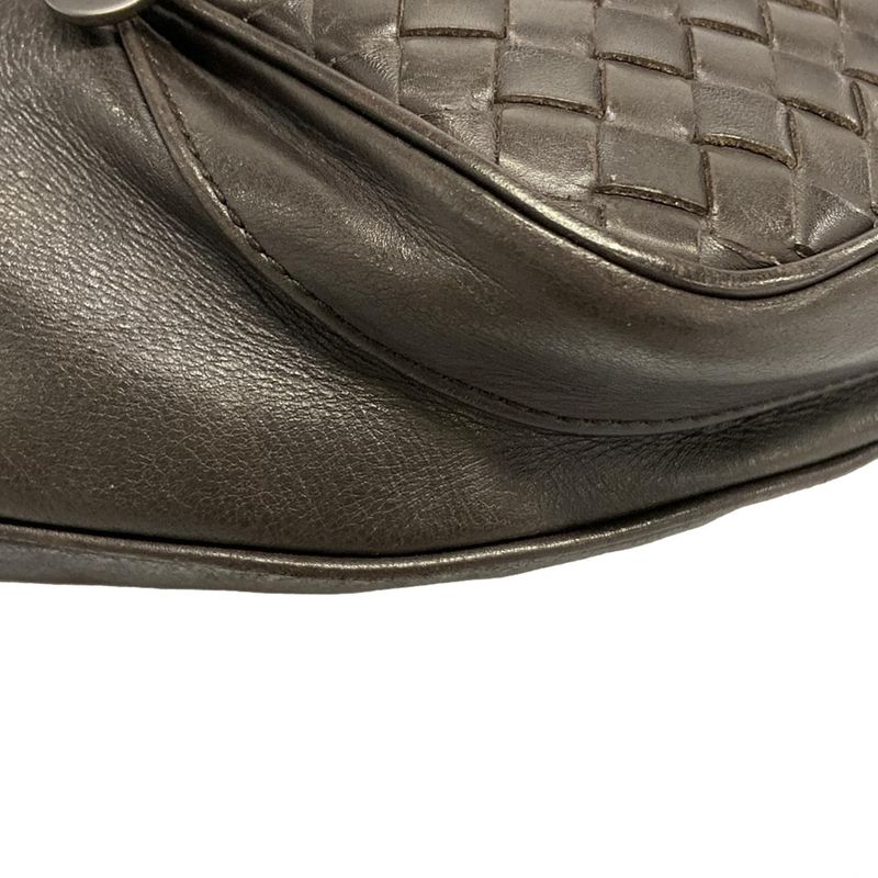 Bottega Veneta Intrecciato Waist Pouch 222310 Dark Brown Leather