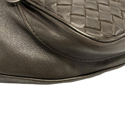 Bottega Veneta Intrecciato Waist Pouch 222310 Dark Brown Leather