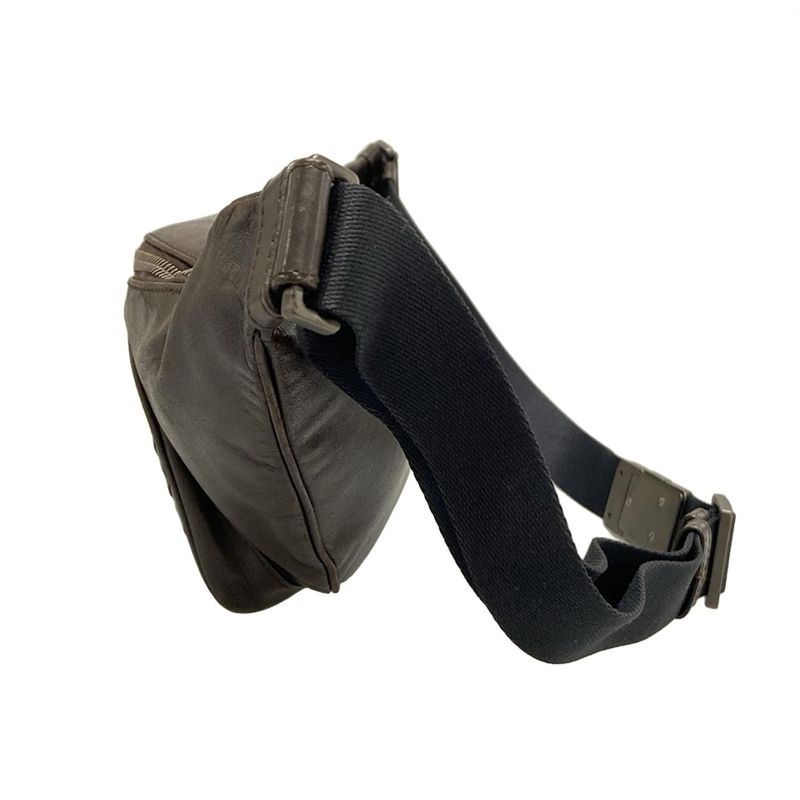 Bottega Veneta Intrecciato Waist Pouch 222310 Dark Brown Leather