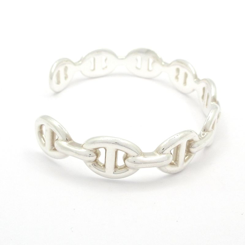 Hermes Bangle Chaine D'ancre Anchene Silver Size: Sh