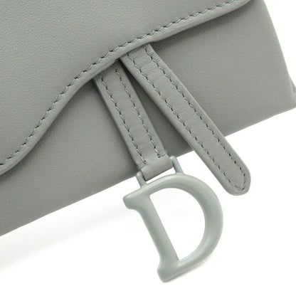Dior Christian Dior Coin Case Saddle Gray Leather