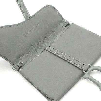 Dior Christian Dior Coin Case Saddle Gray Leather