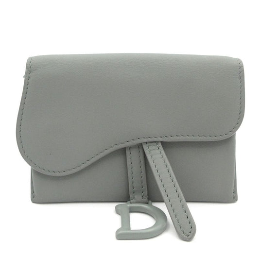 Dior Christian Dior Coin Case Saddle Gray Leather