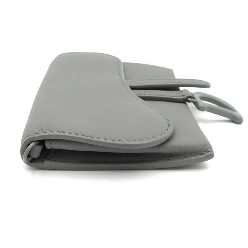 Dior Christian Dior Coin Case Saddle Gray Leather