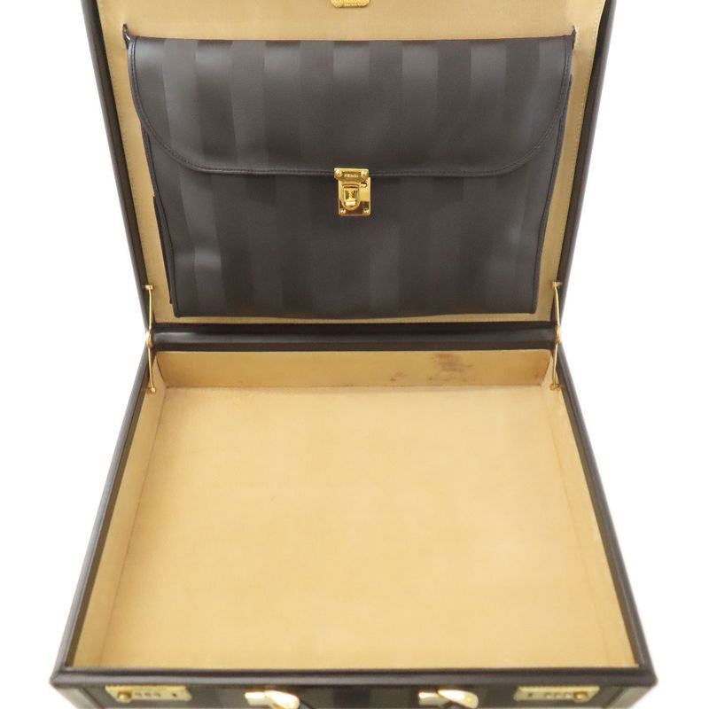 Fendi Trunk Pecan Business Bag PVC Leather Women