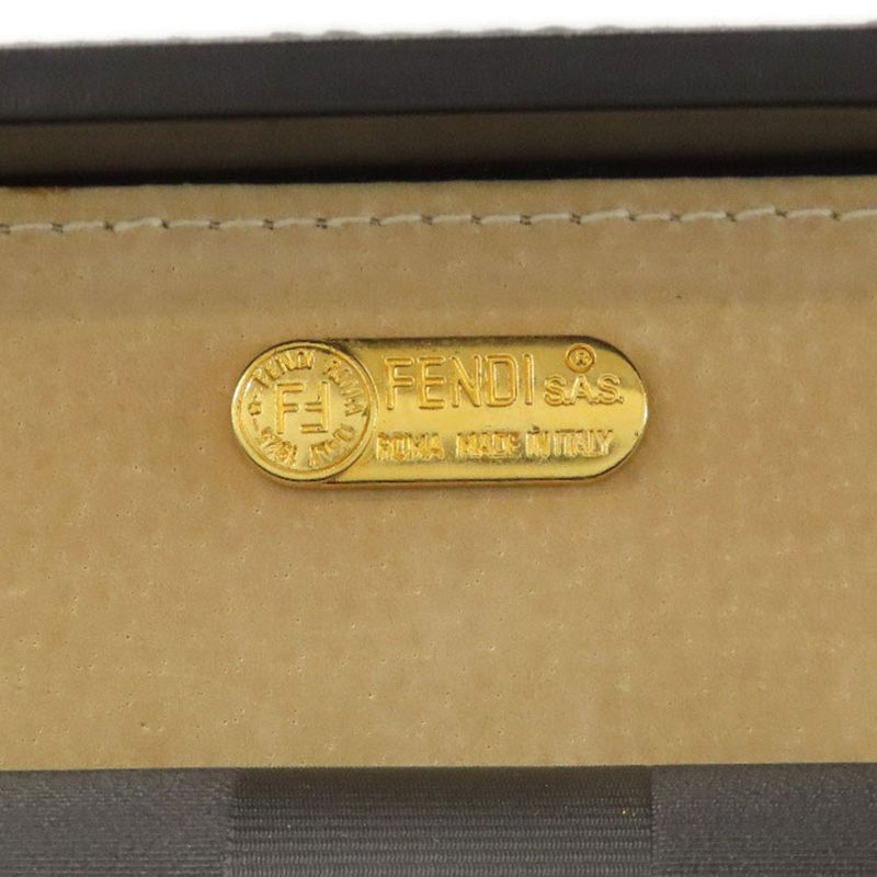 Fendi Trunk Pecan Business Bag PVC Leather Women