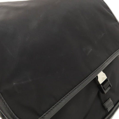 Prada V166 Messenger Bag Logo Hardware Shoulder Bag Nylon Women