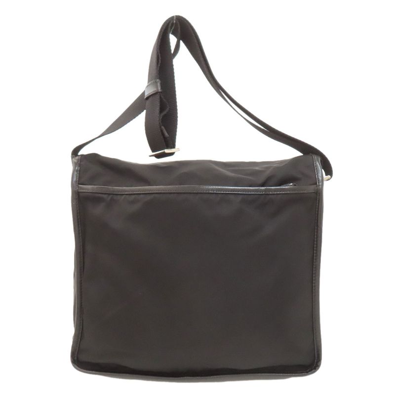 Prada V166 Messenger Bag Logo Hardware Shoulder Bag Nylon Women