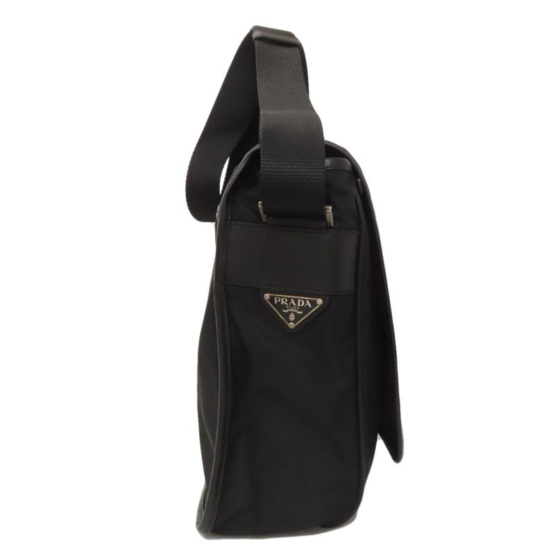 Prada V158 Messenger Bag Logo Hardware Shoulder Bag Nylon Women