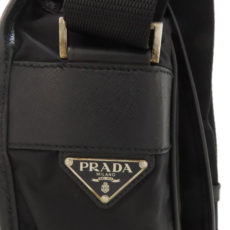 Prada V158 Messenger Bag Logo Hardware Shoulder Bag Nylon Women