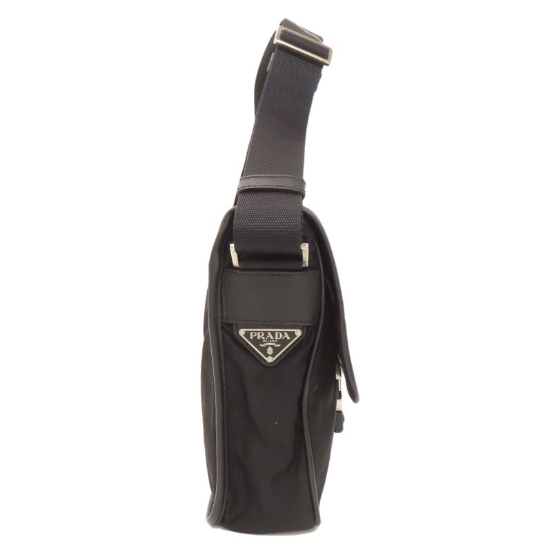 Prada Messenger Bag Logo Hardware Shoulder Bag Nylon Women