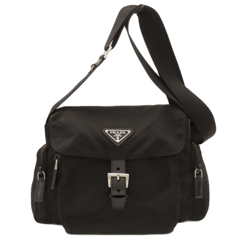 Prada Logo Hardware Shoulder Bag Nylon Women