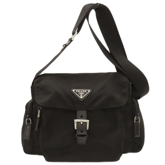 Prada Logo Hardware Shoulder Bag Nylon Women