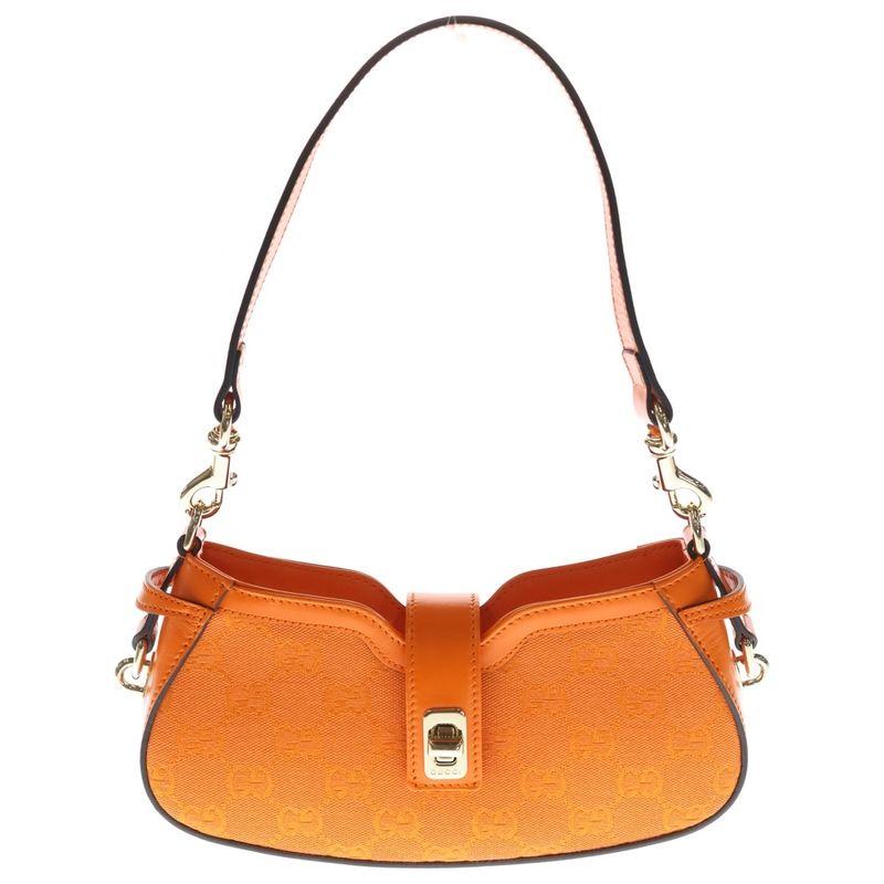 Gucci GG Canvas Moonside Mini Shoulder Bag Orange Canvas and Leather 786035