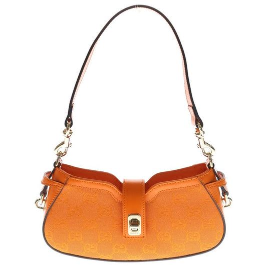 Gucci GG Canvas Moonside Mini Shoulder Bag Orange Canvas and Leather 786035