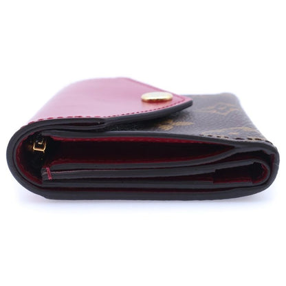 Louis Vuitton Monogram Portefeuille Zoe Fuchsia Trifold Compact Wallet Brown