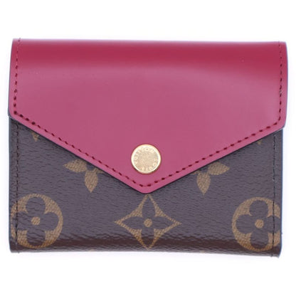 Louis Vuitton Monogram Portefeuille Zoe Fuchsia Trifold Compact Wallet Brown