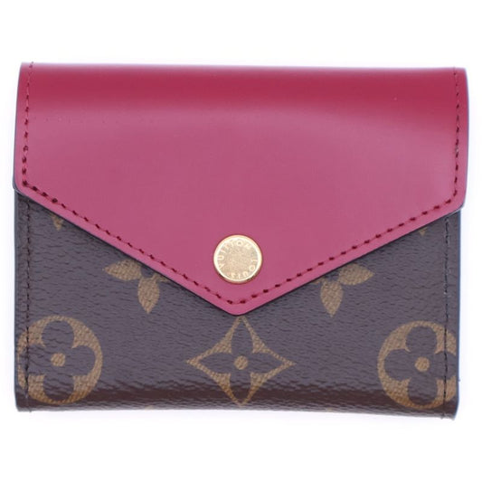 Louis Vuitton Monogram Portefeuille Zoe Fuchsia Trifold Compact Wallet Brown