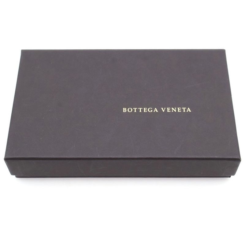 Bottega Veneta Intrecciato Long Wallet Long Wallet Navy Leather Gold Hardware