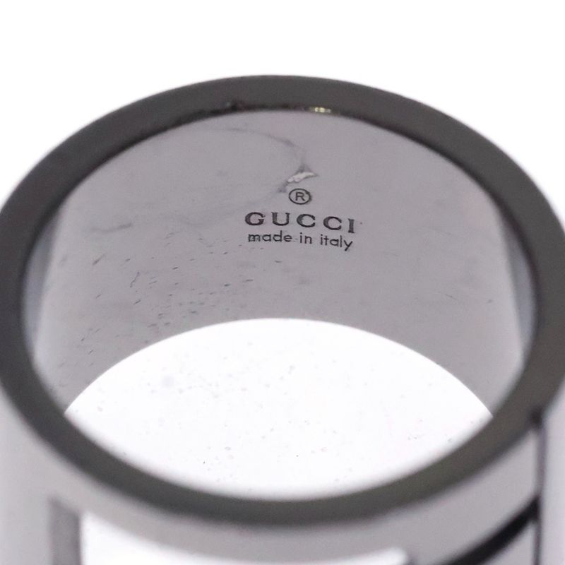 Gucci G Logo Ring Dark Silver Gunmetal Ag925