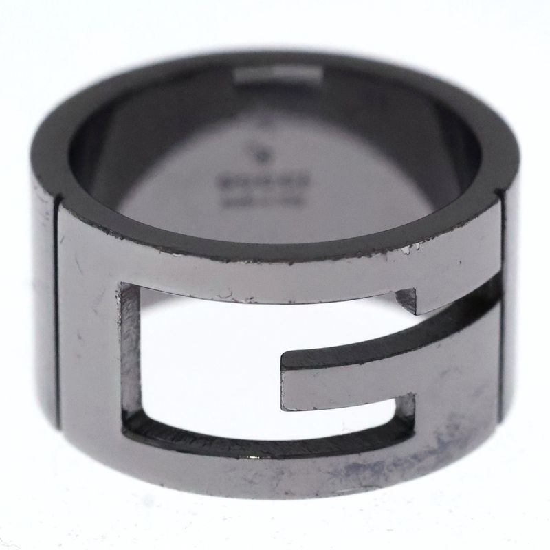 Gucci G Logo Ring Dark Silver Gunmetal Ag925