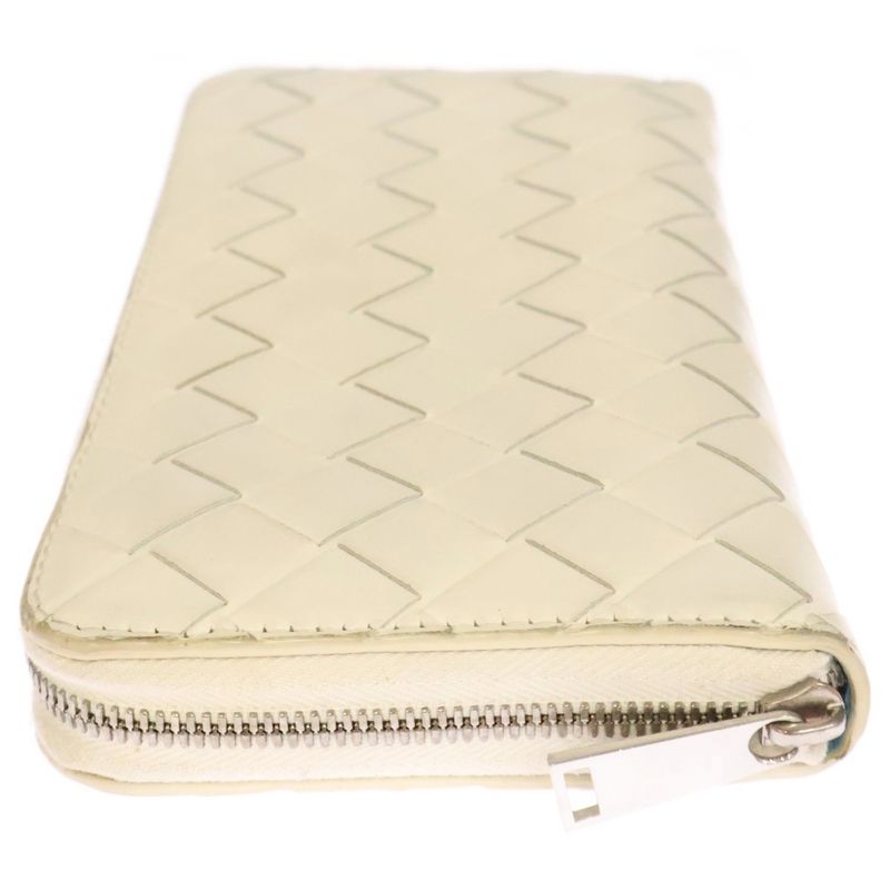 Bottega Veneta Intrecciato Leather Wallet Long Wallet White
