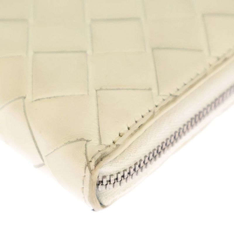 Bottega Veneta Intrecciato Leather Wallet Long Wallet White