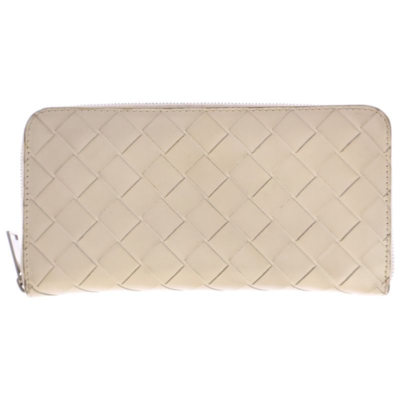 Bottega Veneta Intrecciato Leather Wallet Long Wallet White