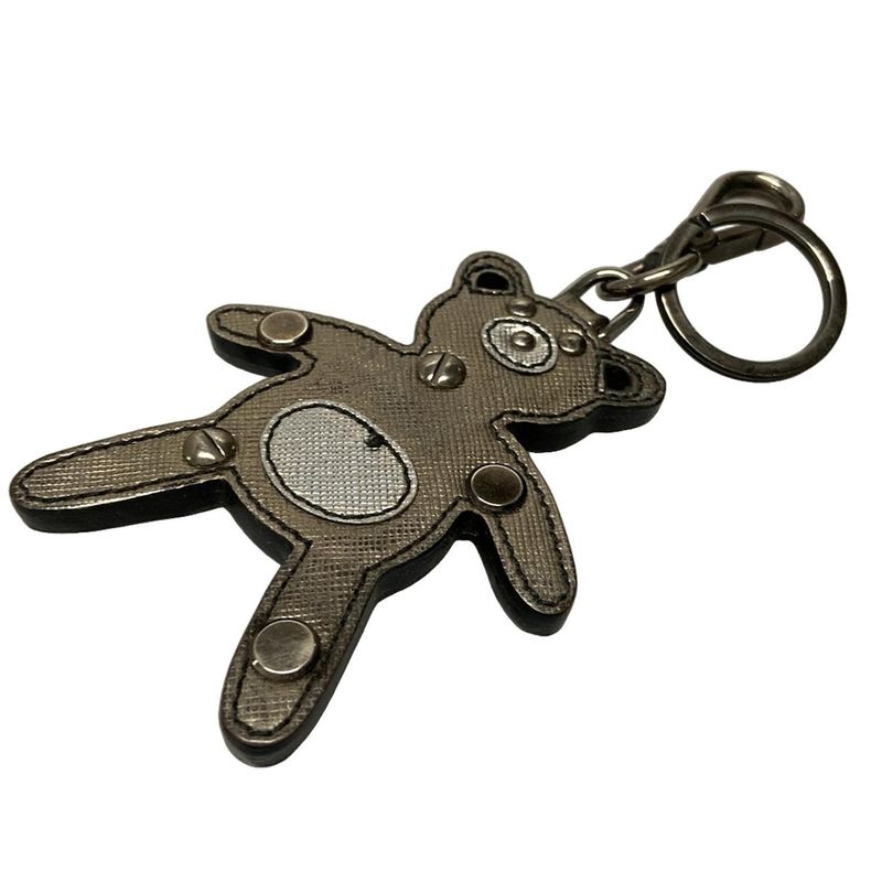 Prada Key Holder (charm ) 1ar245 Silver Bear Leather