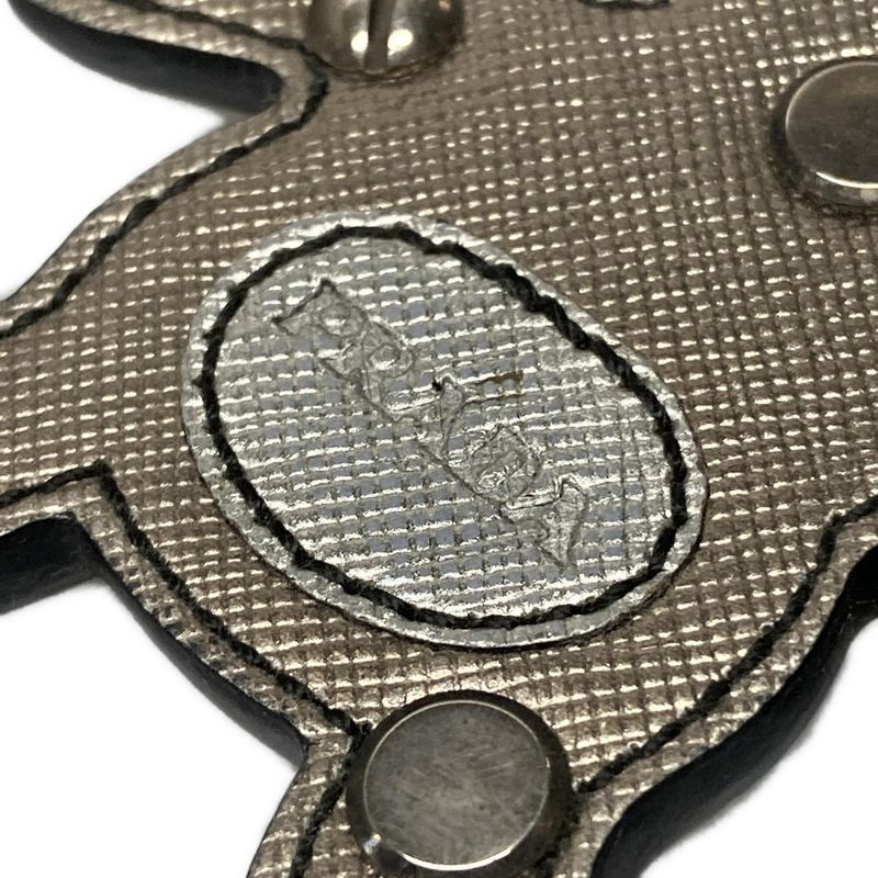 Prada Key Holder (charm ) 1ar245 Silver Bear Leather