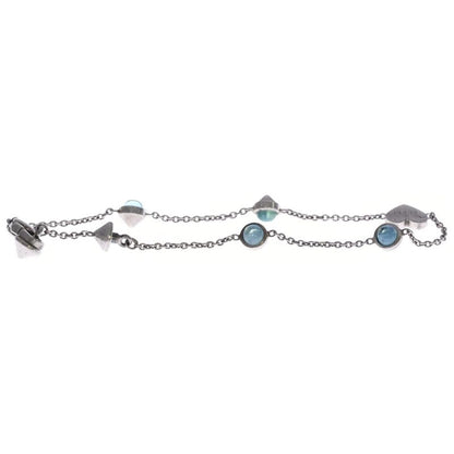 Gucci Heart Tag Stone Bracelet Silver Chain Sv925
