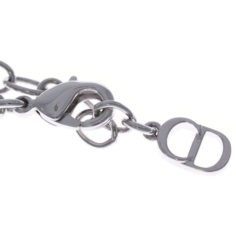 Dior Pendant Necklace Leta Ring Logo Icon Pendant Necklace Silver Chain