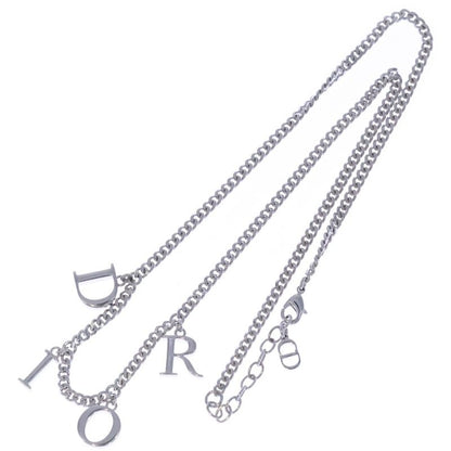 Dior Pendant Necklace Leta Ring Logo Icon Pendant Necklace Silver Chain