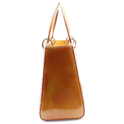 Christian Dior Lady Dior Canage Medium 2way Handbag Shoulder Bag Yellow Patent