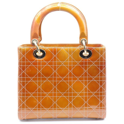 Christian Dior Lady Dior Canage Medium 2way Handbag Shoulder Bag Yellow Patent