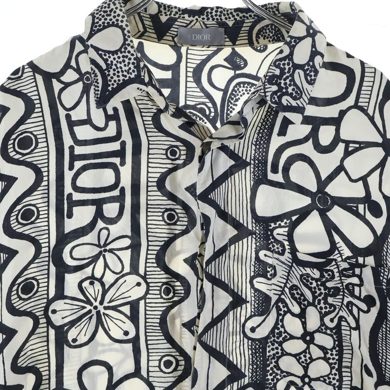 Dior Homme 20aw×shaw N Stuss Y Shaw N Stuss Y Collaboration Floral Logo Print Silk