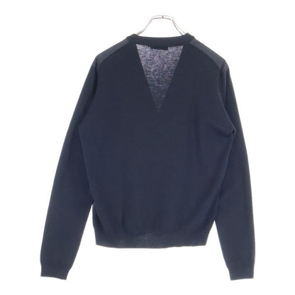 Prada Nylon Cut Replacement Wool Cardigan Black Smc381