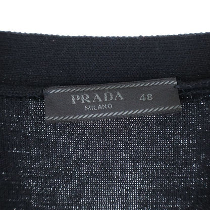 Prada Nylon Cut Replacement Wool Cardigan Black Smc381