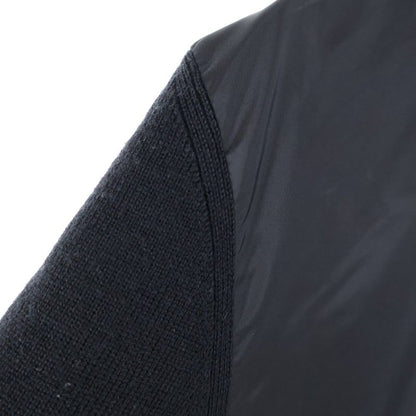 Prada Nylon Cut Replacement Wool Cardigan Black Smc381