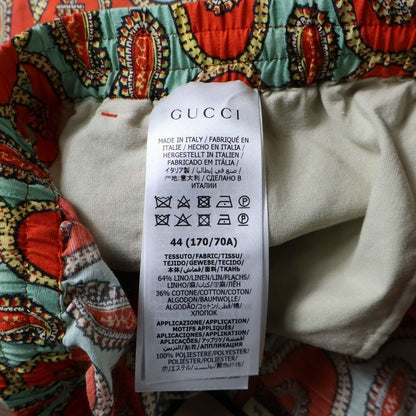 Gucci 21aw G Paisley Linen All-Over Pattern Half Pants Shorts Orange 654233