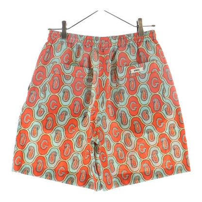 Gucci 21aw G Paisley Linen All-Over Pattern Half Pants Shorts Orange 654233