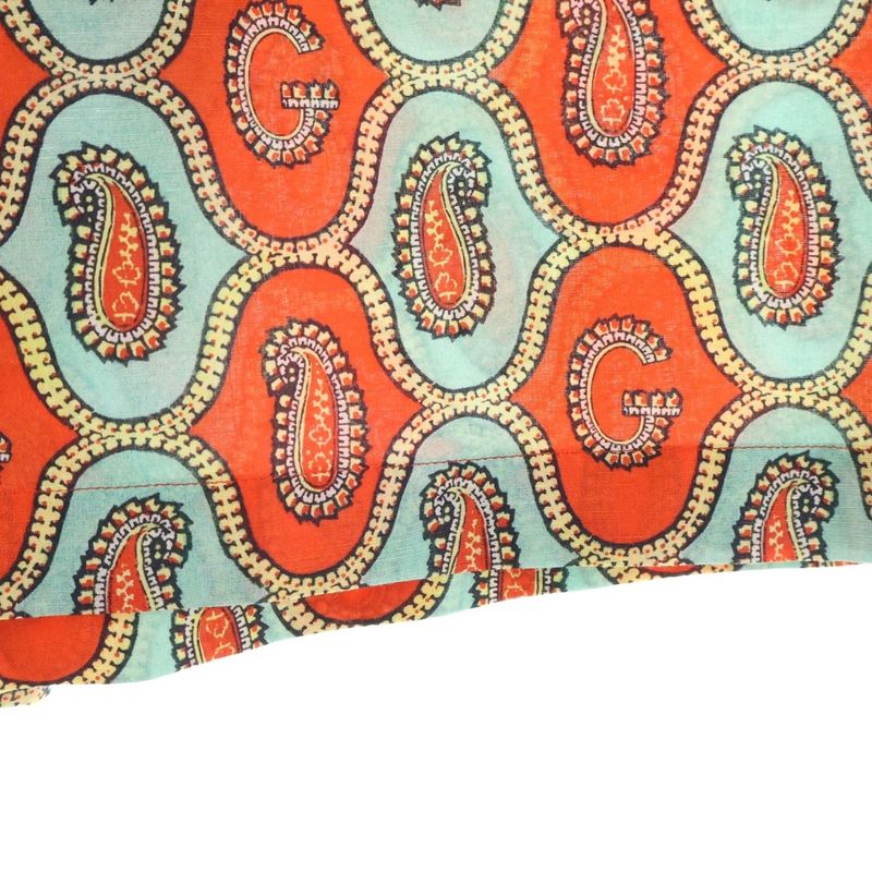 Gucci 21aw G Paisley Linen All-Over Pattern Half Pants Shorts Orange 654233