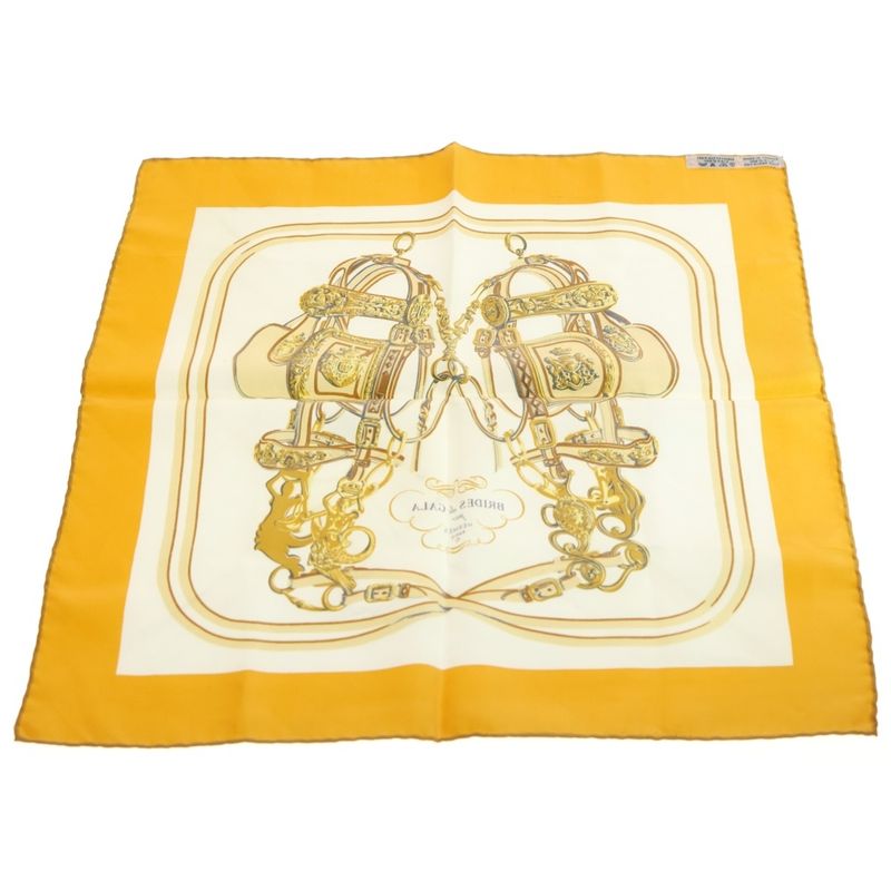 Hermes Carré 40 Brides de Gala Silk Scarf Yellow