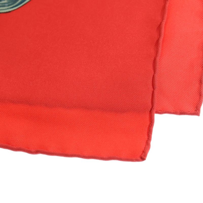 Hermes Carre 90 Au Fil de LA Sole Silk Scarf Red