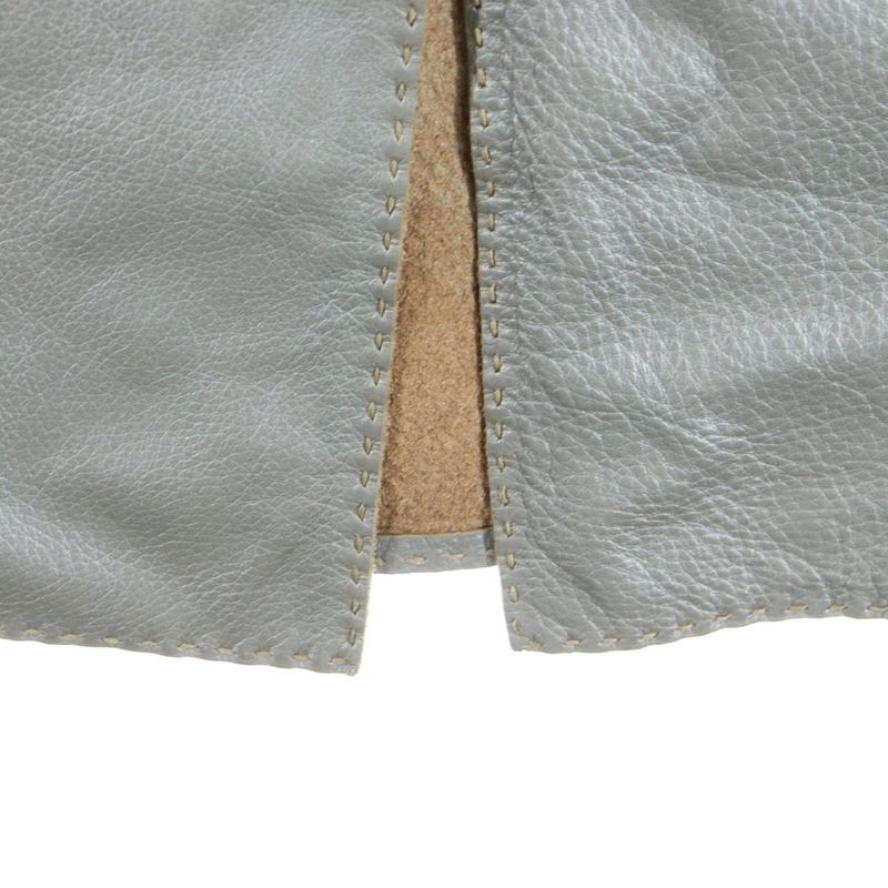 Fendi Metallic Cles Zahr Stitching Design Stand Collar Long Jacket Coat Grey